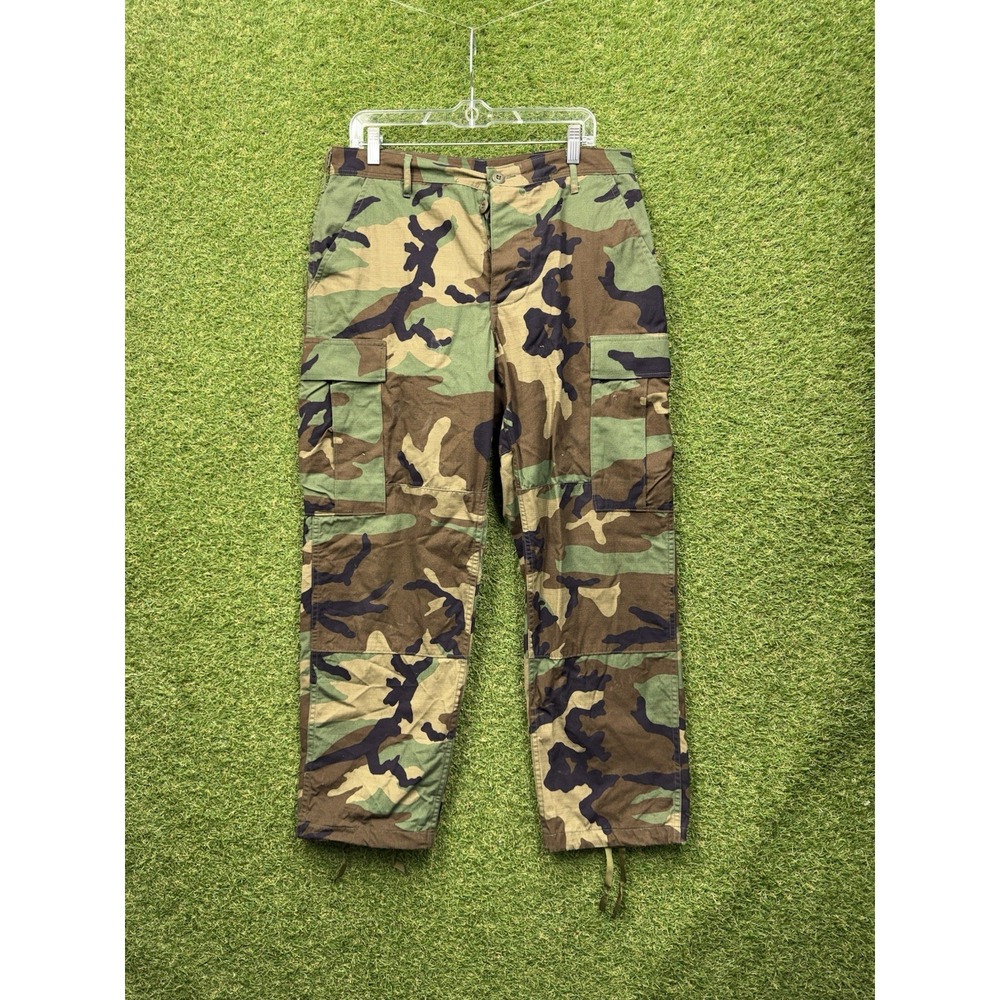 Woodland Camo Military Pants Mens Medium Short Trousers Ripstop Hot Weather BDU